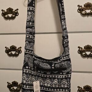 Black and White Patterned Women's Bag